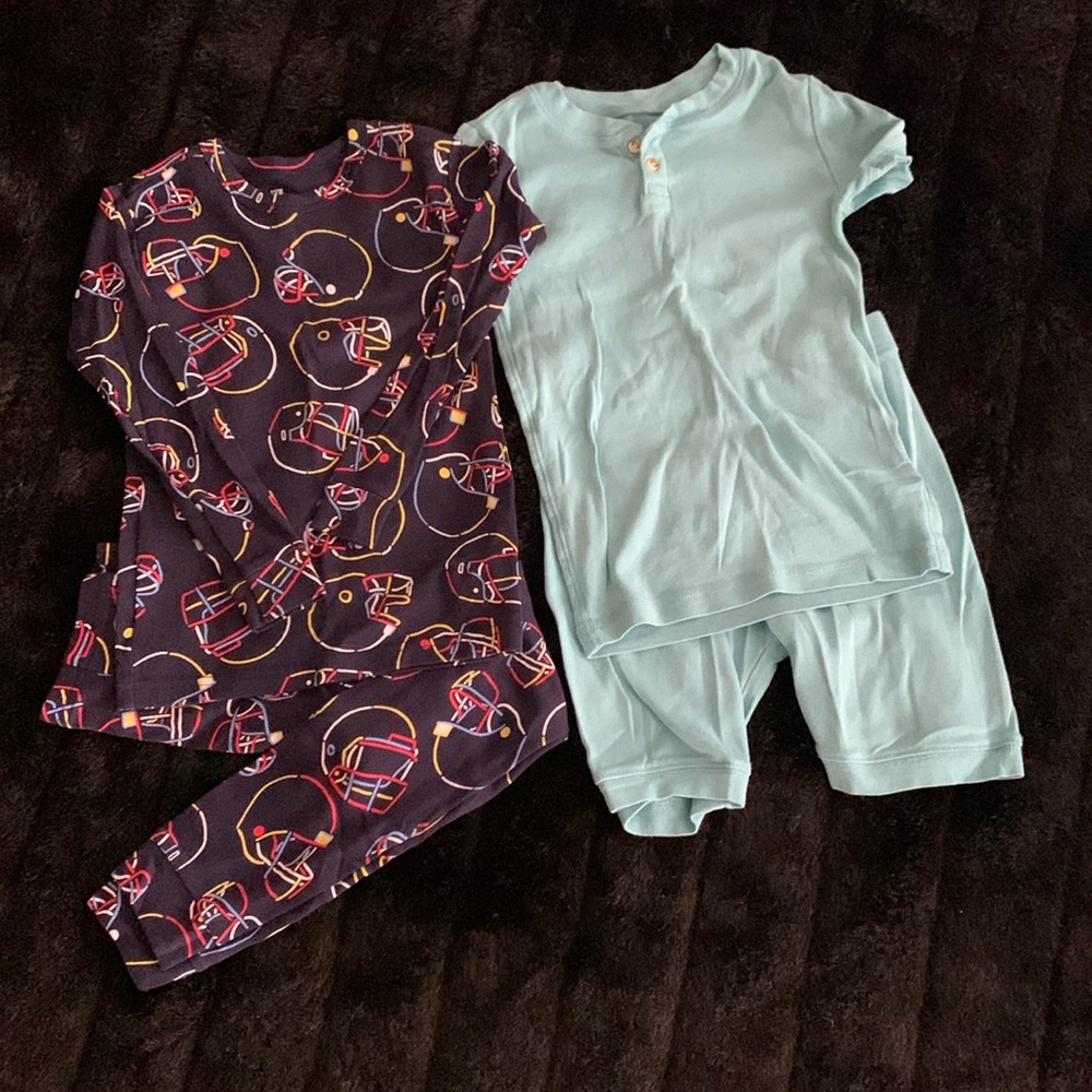 GAP 2 sets Blue Aqua and Football themed Pajama Set Boy Girl